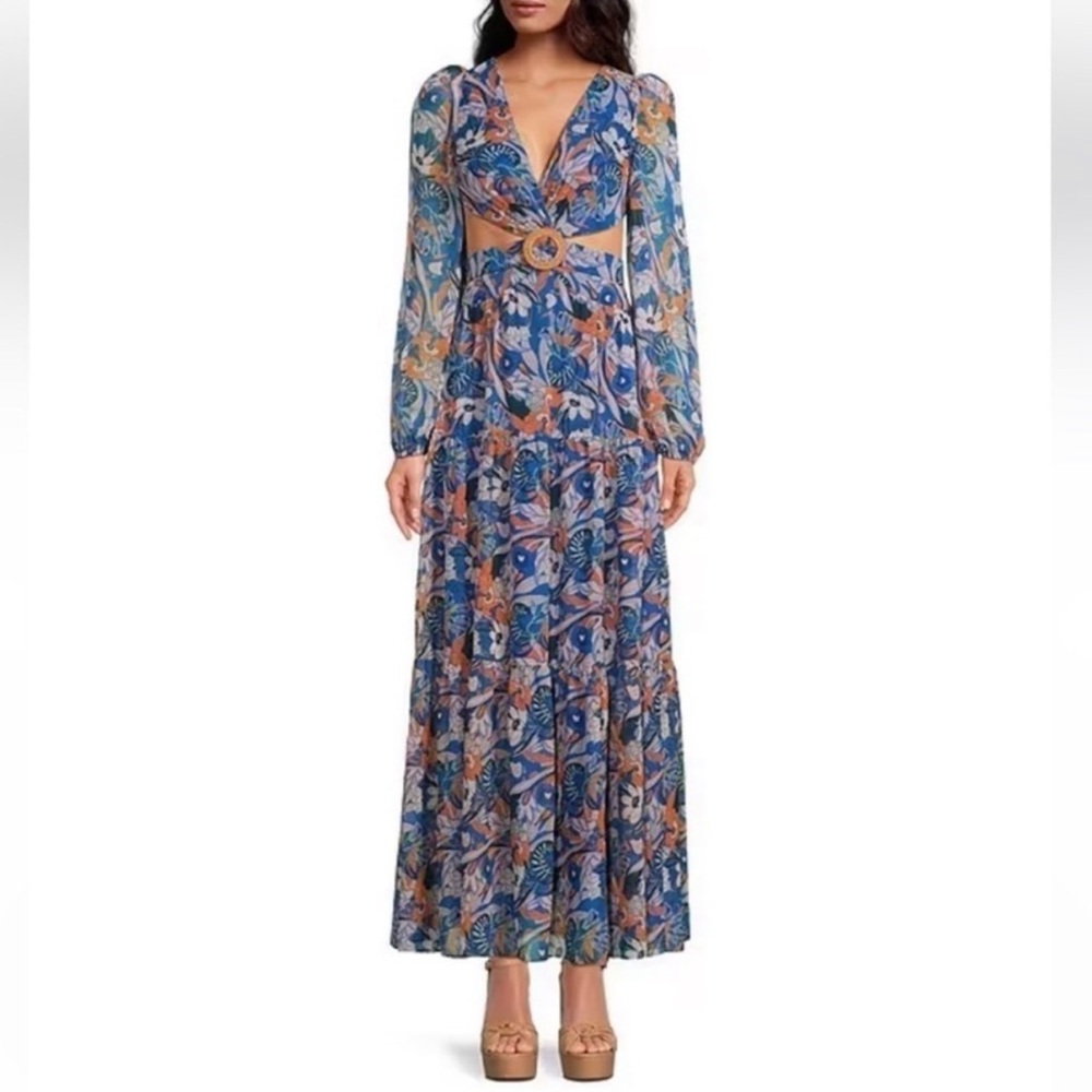 Gianni Bini Blue Floral Maxi Dress - Picture 4 of 12